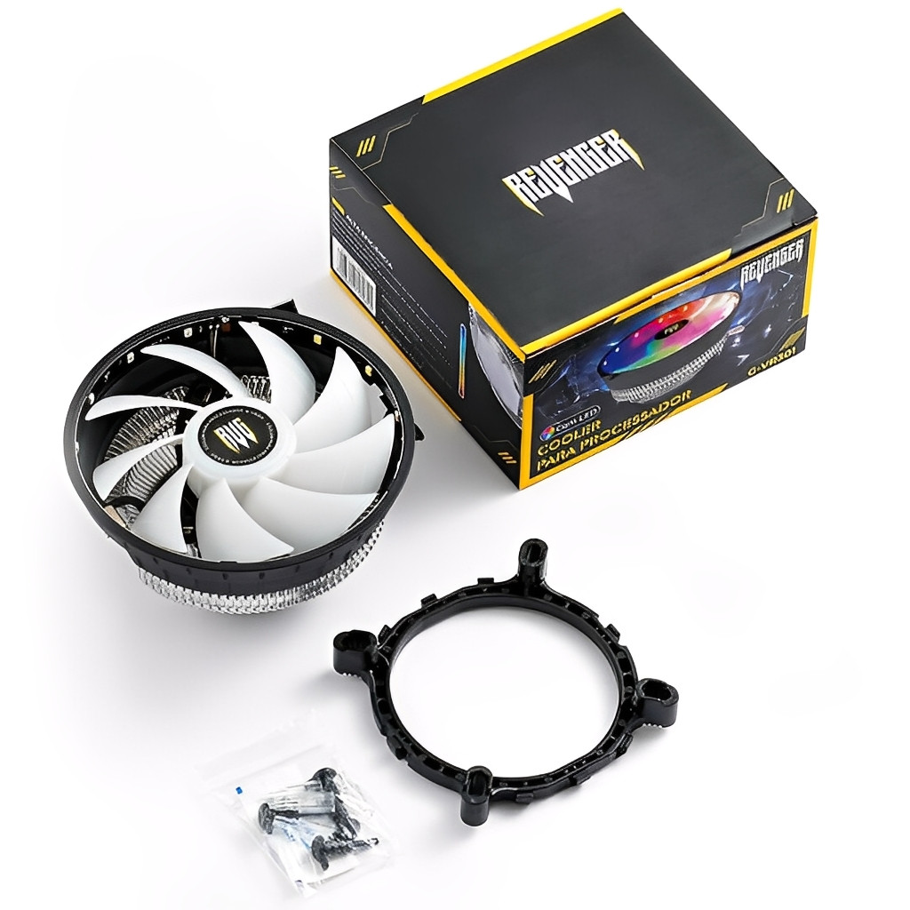 Cooler Processador 120mm RGB LED Intel/AMD Super Silencioso Ventoinha Gamer com Iluminação Colorida