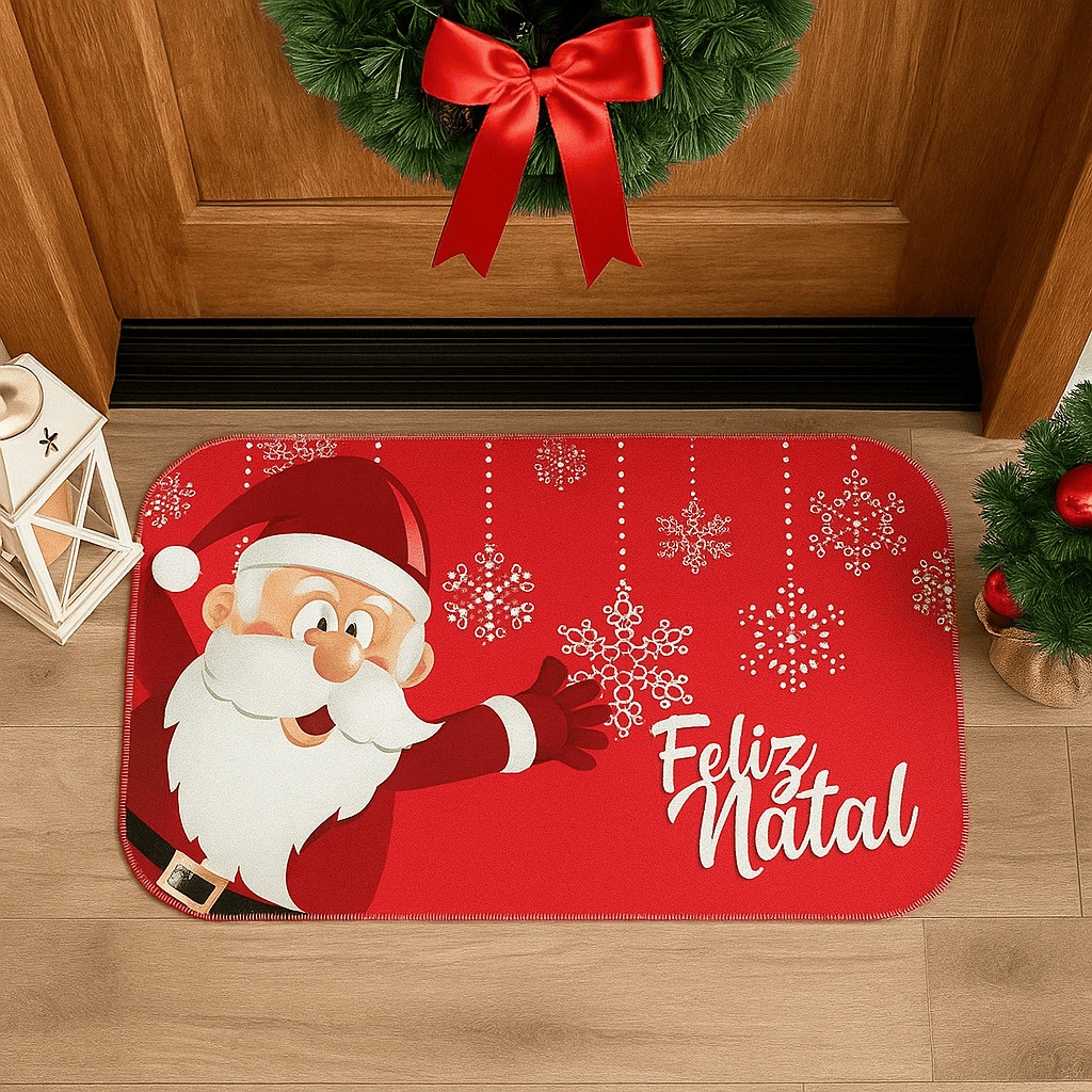 Tapete de Natal Entrada Emborrachado -Tapete de Natal - O mais Barato - Direto de Fábrica