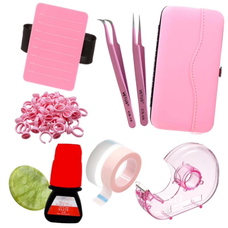 Kit Completo Iniciante Curso Extensão Alongamento De Cilios Fio a fio Volume Russo (S14)