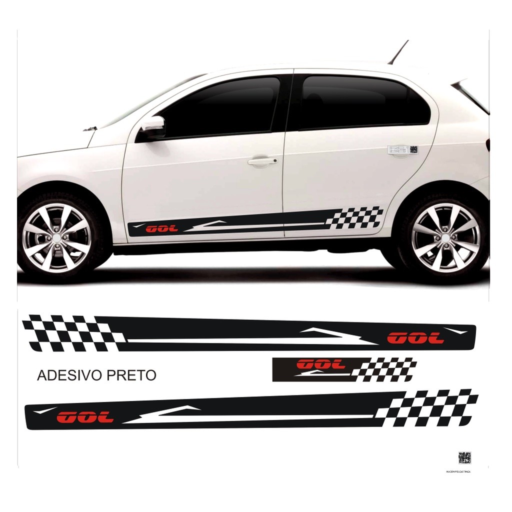 Adesivo Escrito Gol Faixa Lateral Decorativa Serve Para Gol G2 G3 G4 G5 G6 G7 2 ou 4 Porta Esportivo