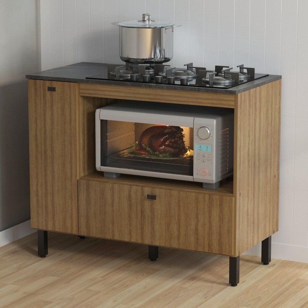 Balcão de Cozinha Bl3316 para Cooktop 5 bocas 99cm 2 Portas em Oferta na Shopee