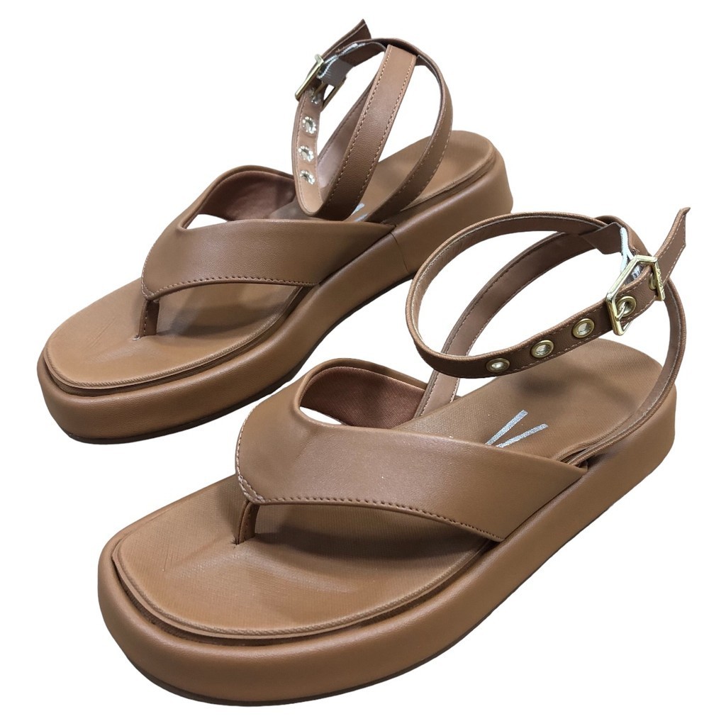 Sandalia Vizzano Papete Plataforma Casual Baixo Confortável Macia Chinelo Dedo Fivela Lançamento Moda