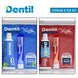 Kit Viagem Creme Dental 30g + Fio Dental 25m + Escova Dental Dentil em Oferta na Shopee