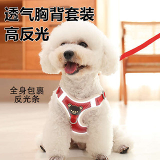 Coleira Peitoral Para Cachorro Cães Pequenos Teddy Bee Respirável Cabo Reboque em Oferta na Shopee