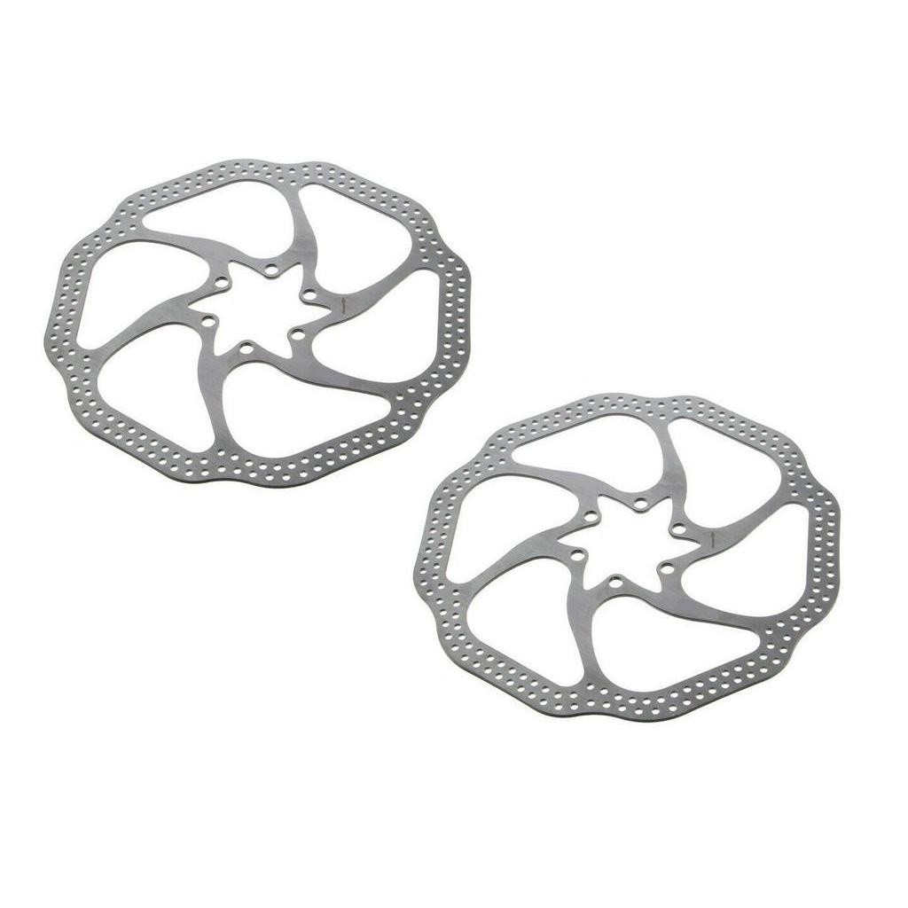 Par de Discos De Freio Rotor Absolute 160mm 6 Furos em Aço pra Bicicletas
