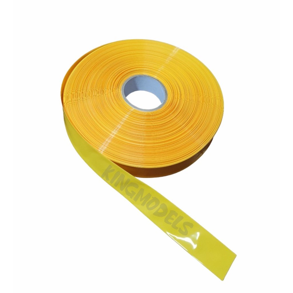10xmt Tubo Termo Retrátil Pvc Amarelo 120mm Chato 76mm Diam