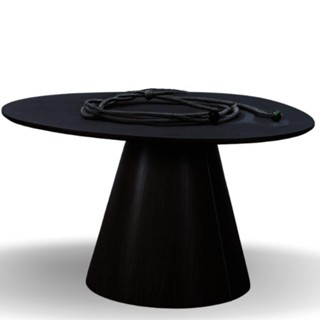 Mesa Cone Redonda Orgânica Em ébano 120cm em Oferta na Shopee