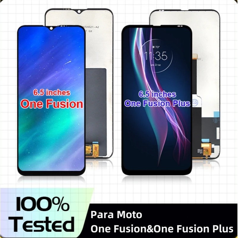 6.5" Vivid Tela Para Moto One Fusion&One Fusion+&One Fusion Plus Frontal Display Touch Nova Lcd