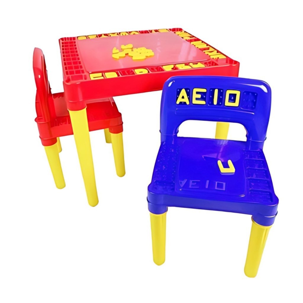 Mesa Mesinha Infantil Didática Com 2 Cadeiras Educativa Para Crianças Menina Menino Colorido em Oferta na Shopee