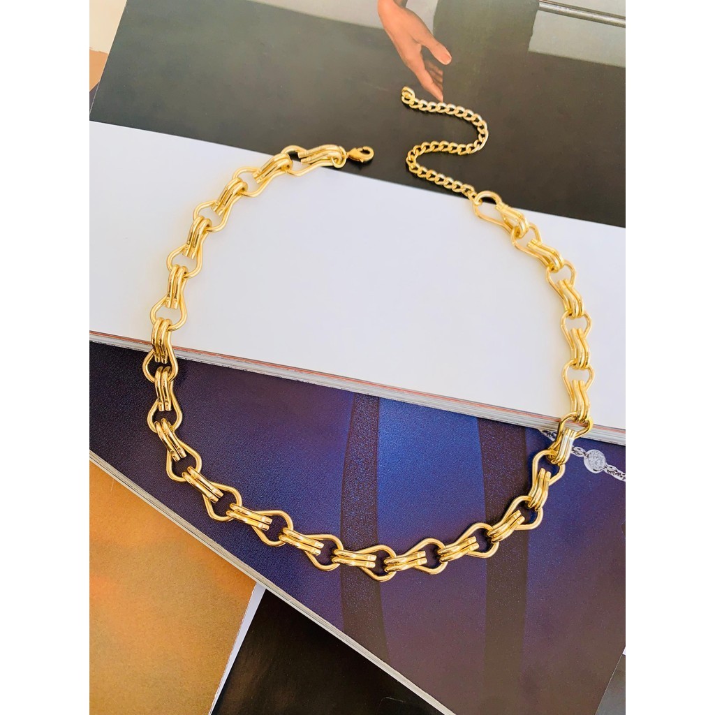 Colares banhados a Ouro Colar tendência Maximalismo