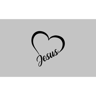 Adesivo Coração + Escrita Jesus em Oferta na Shopee