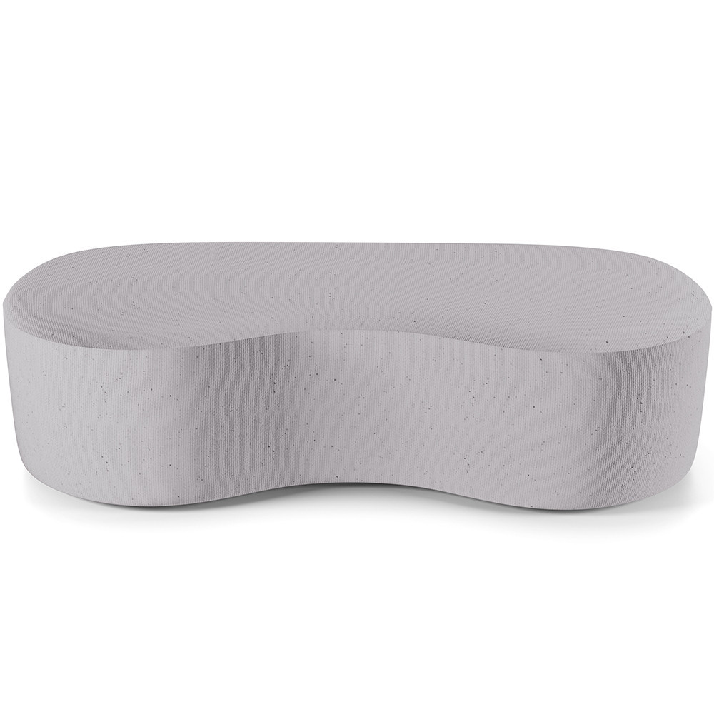 Detalhes do Puff Decorativo Orgânico para Living Quarto 140cm Orbit W01 Linho Cinza - Lyam Decor