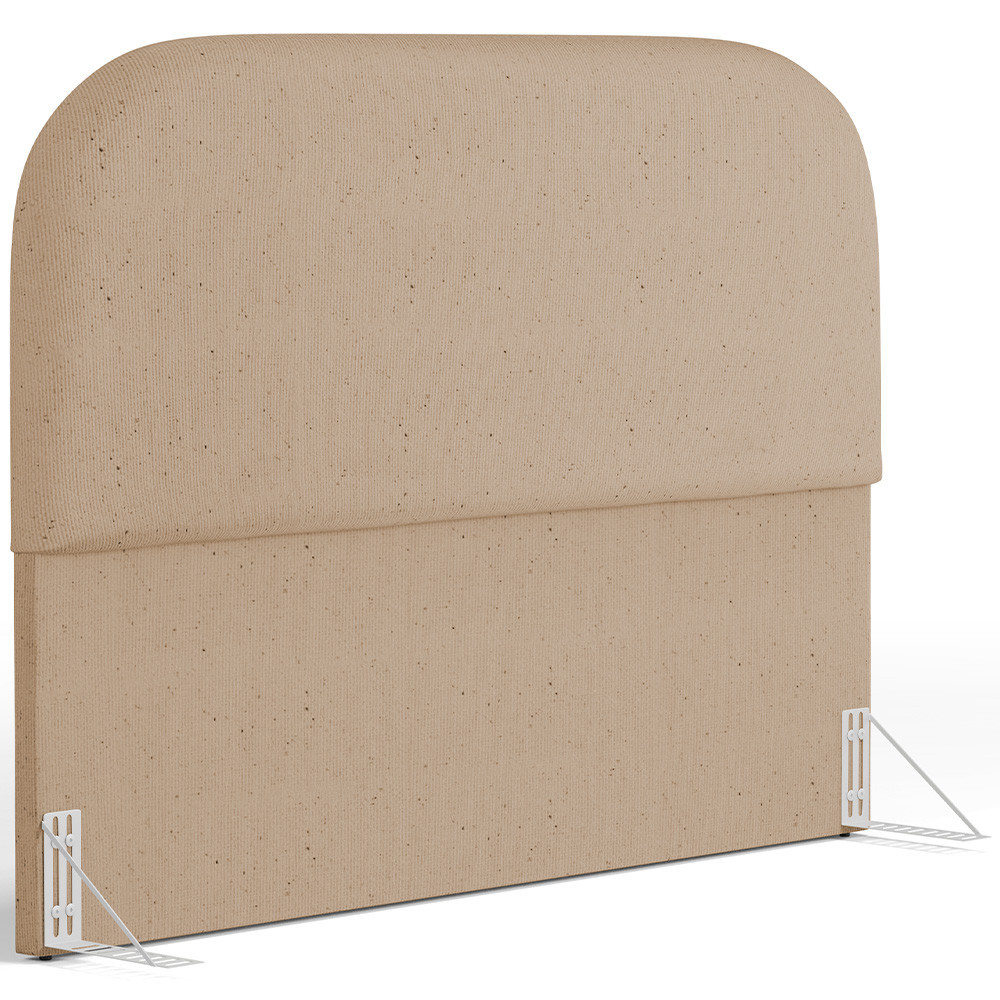 Cabeceira Cama Box Casal 140cm Orgânica Lanna W01 Linho Bege Escuro - Lyam Decor - Home & Living