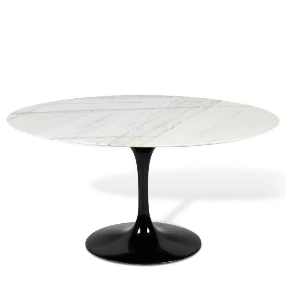 Mesa Saarinen Oval Espirito Santo 120x80cm - Base Preta