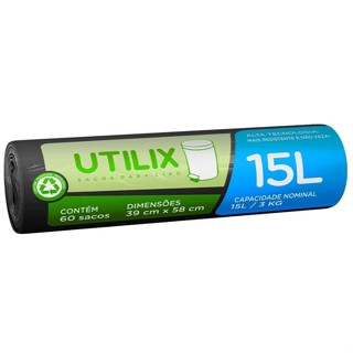 Saco Para Lixo 15L Utilix Preto 60Un em Oferta na Shopee