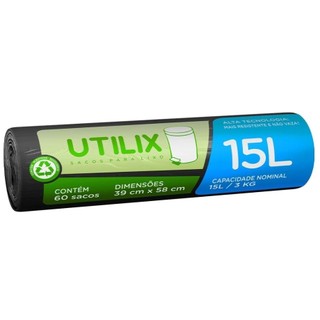 Saco Para Lixo 15l Utilix Preto 60un em Oferta na Shopee