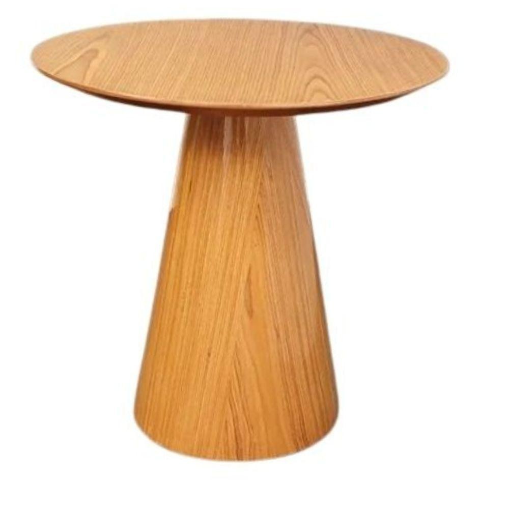 Mesa Lateral Cone Redonda 51 Cm Laminada Em Madeira Freijó Marrom em Oferta na Shopee