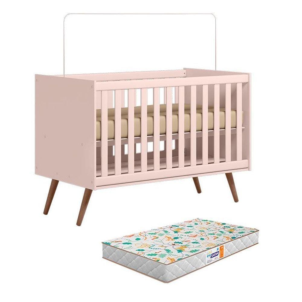 Berço Americano Q Encanto 3820 Retrô Rosa Com Colchão Gazin - Qmovi em Oferta na Shopee