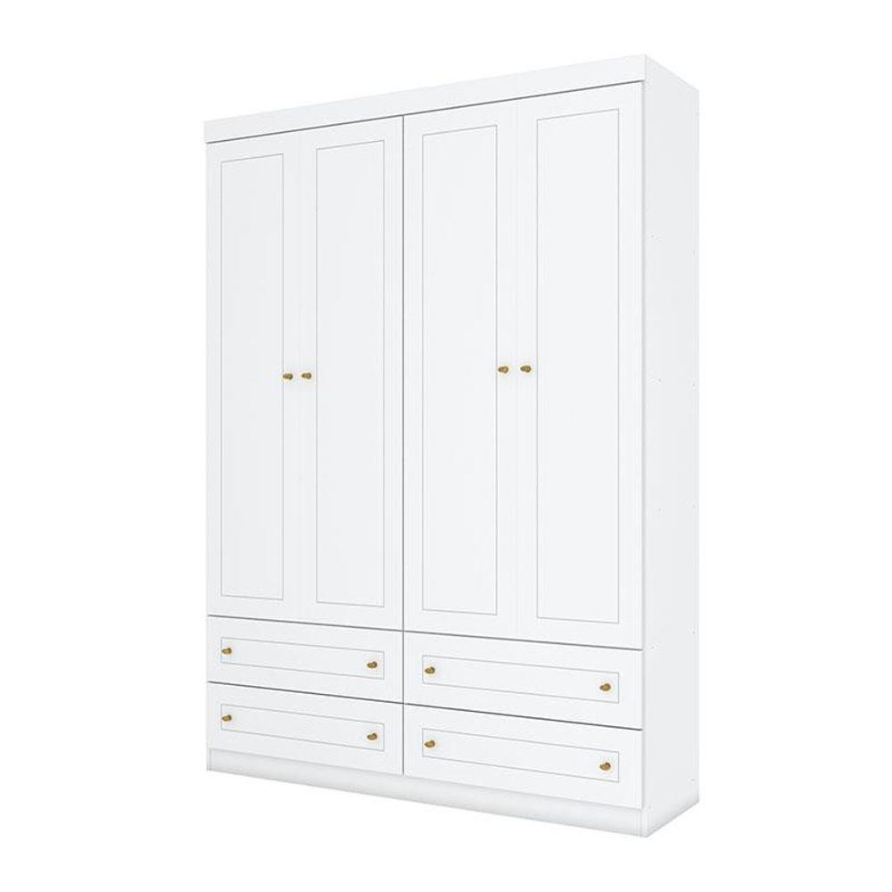 Guarda Roupa Infantil Mississipi 4 Portas Branco Hp - Henn - Home & Living