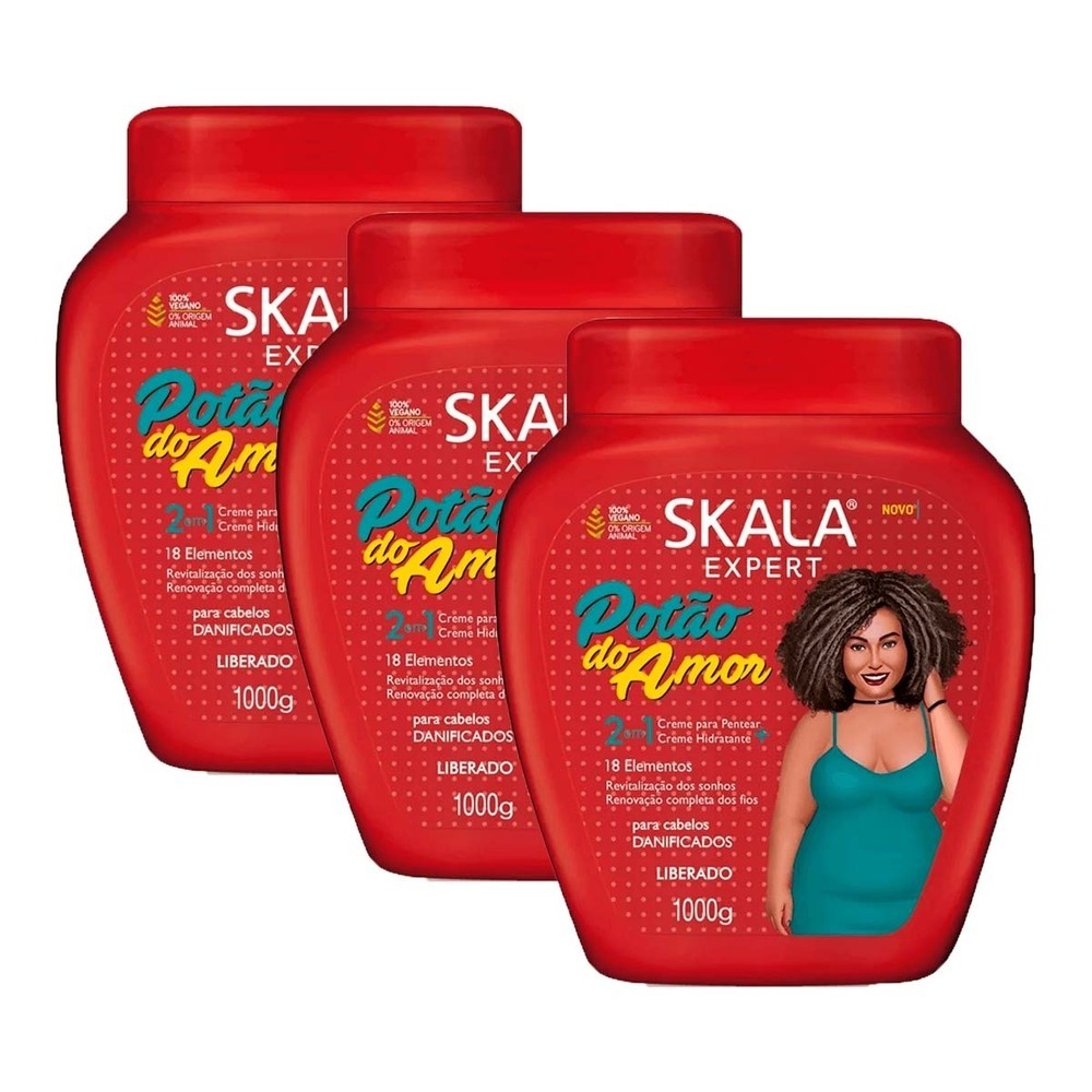 Kit 3 und Creme Condicionador Skala 1kg Potao Do Amor em Oferta na Shopee