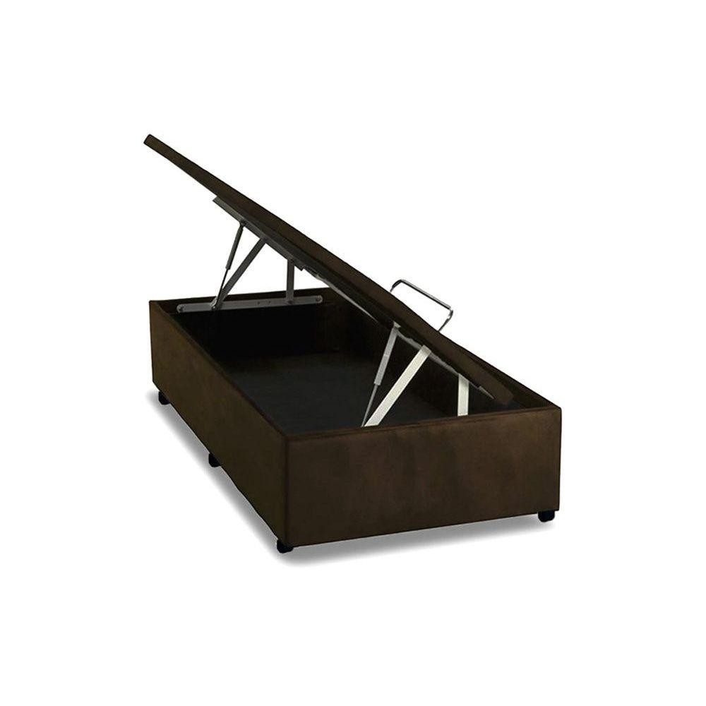 Cama Box Baú Solteiro Universal Suede Brown (88x188x35) - Costa Rica em Oferta na Shopee
