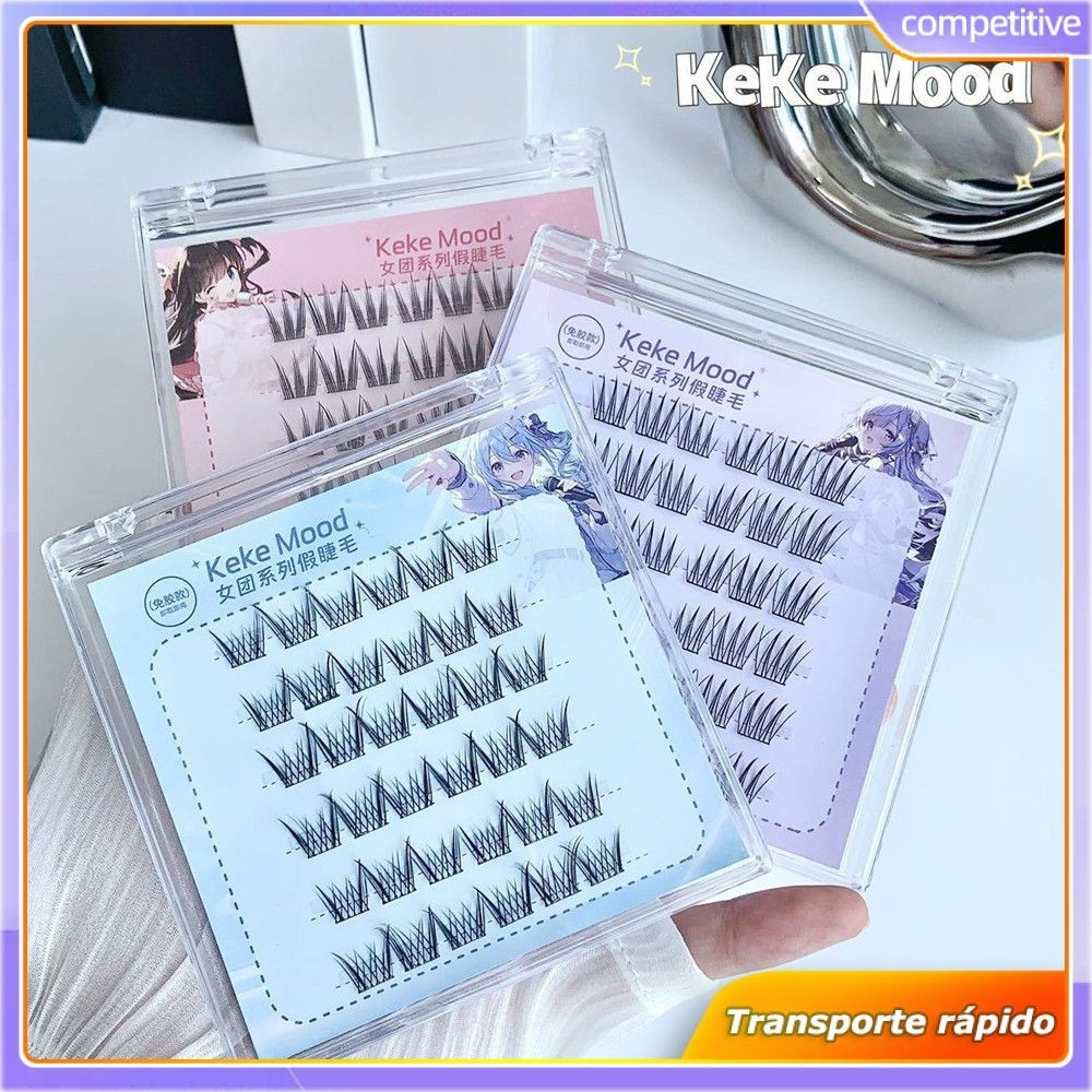 KEKEMOOD Segmentado Cílios Postiços Beleza Prático Girl Group Série Cílios Postiços Altamente Avaliados Durável Cílios Postiços Suaves Cílios Postiços E Cola Leve Luxo [Competitivo