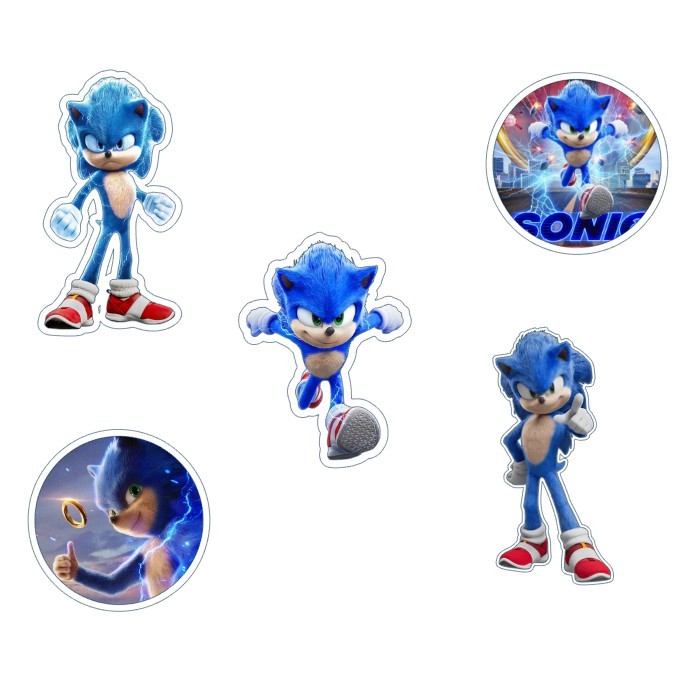 100 apliques adesivos sonic Toppers Tags Tubetes Docinhos Festa Enfeites para Aniversário lembrancinha lembrancinhas