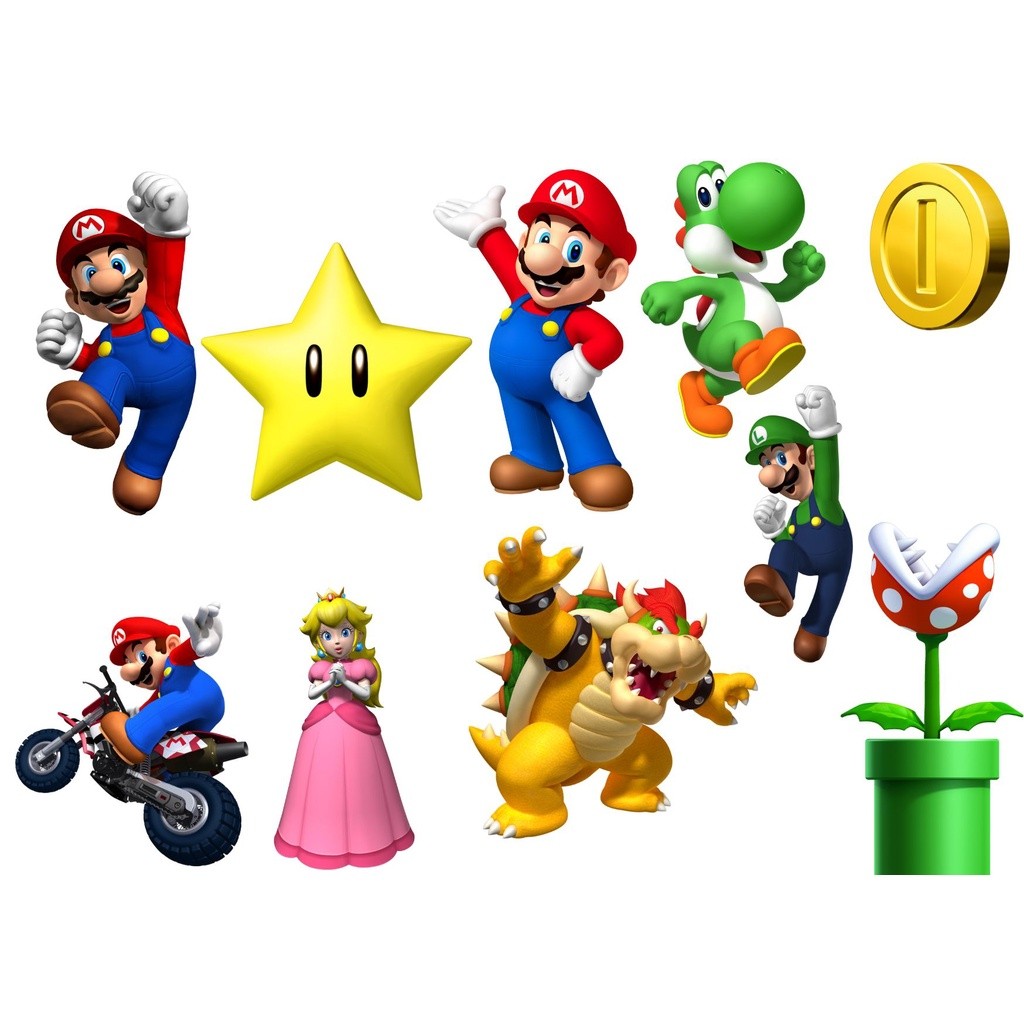 100 apliques adesivos SUPER MARIO Toppers Tags Tubetes Docinhos Festa Enfeites para Aniversário BROS lembrancinha lembrancinhas