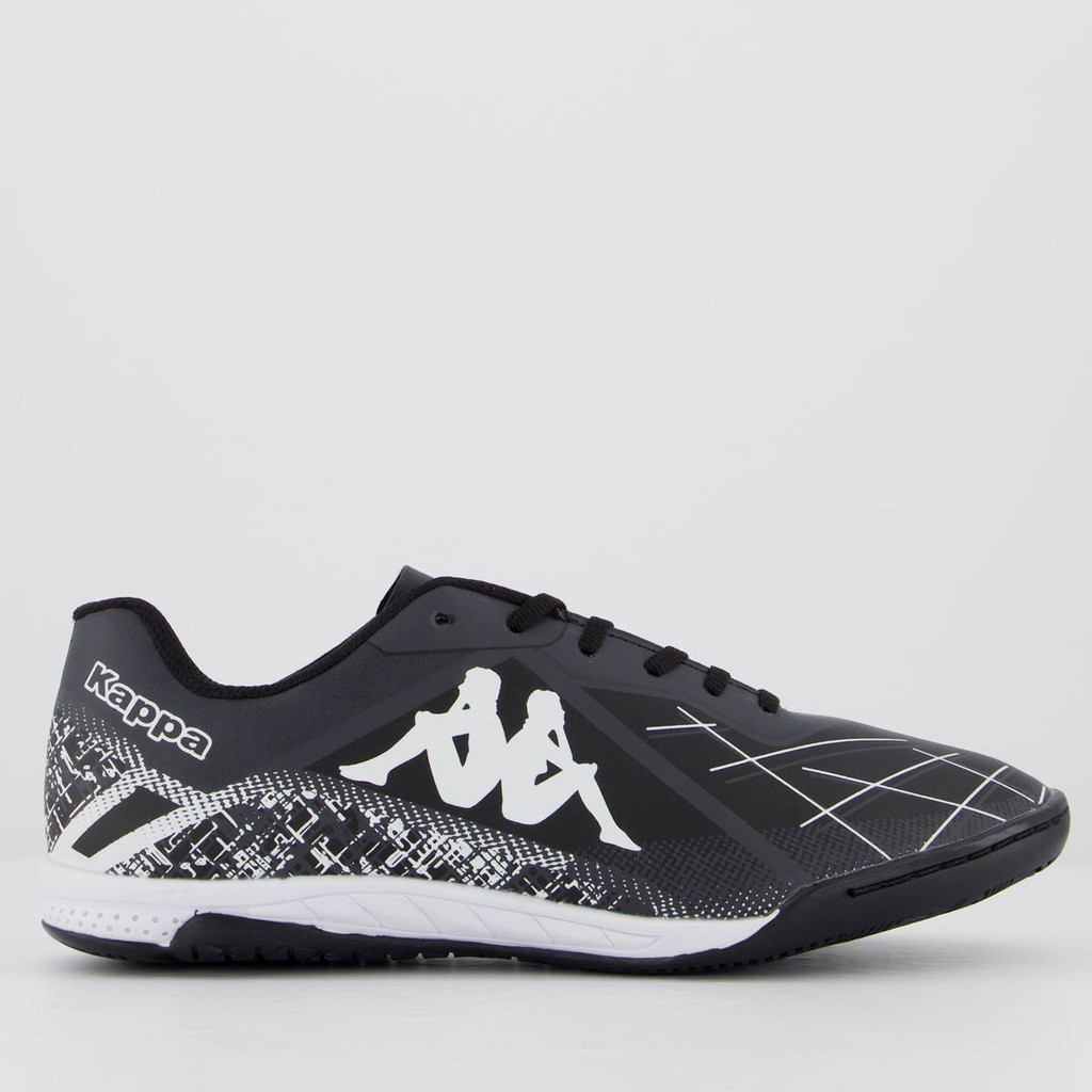 Chuteira Kappa Boston Futsal Preta e Branca em Oferta na Shopee