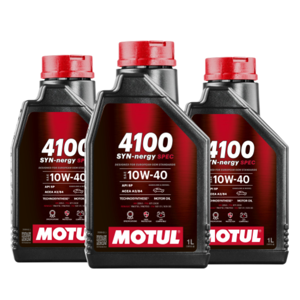 KIT 3 LITROS ÓLEO MOTUL 4100 SYN-NERGY SPEC 10W-40 AUTO em Oferta na Shopee
