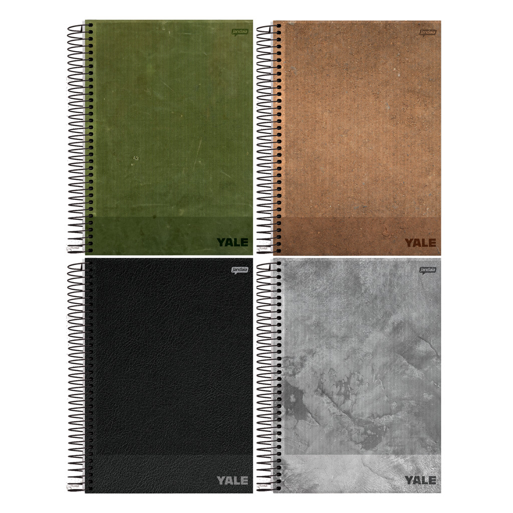 Kit Caderno Universitário 1 Matéria 96 Folhas Yale Masculino - Pacote com 4 unidades Sortidas em Oferta na Shopee