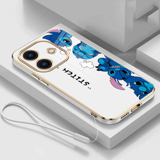 OPPO A60 A 60 A40 Stitch Phone Case Cobertura De Lente Completa Proteção Borda Reta Chapeamento Capa De Borracha em Oferta na Shopee