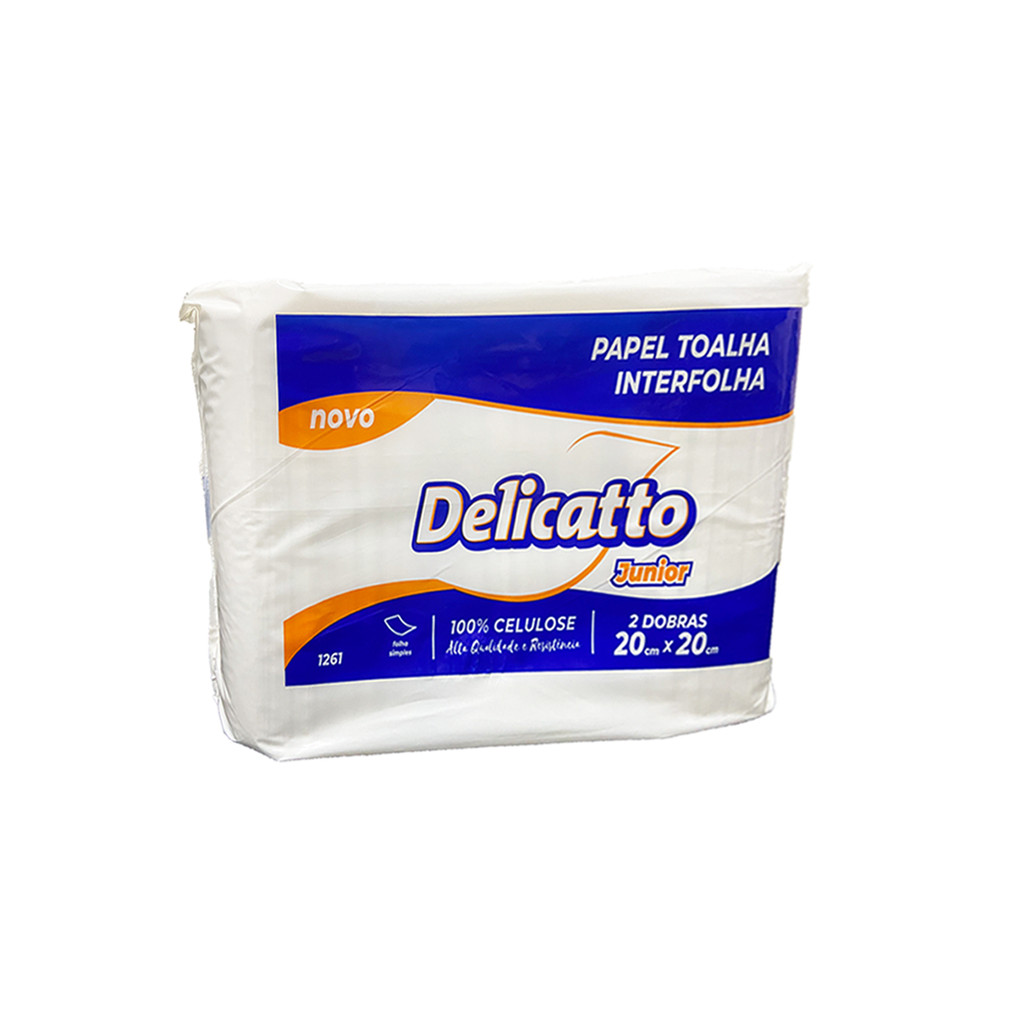 Papel Toalha Interfolha 2 Dobras Folha Simples 20x20 Delicatto - Home & Living