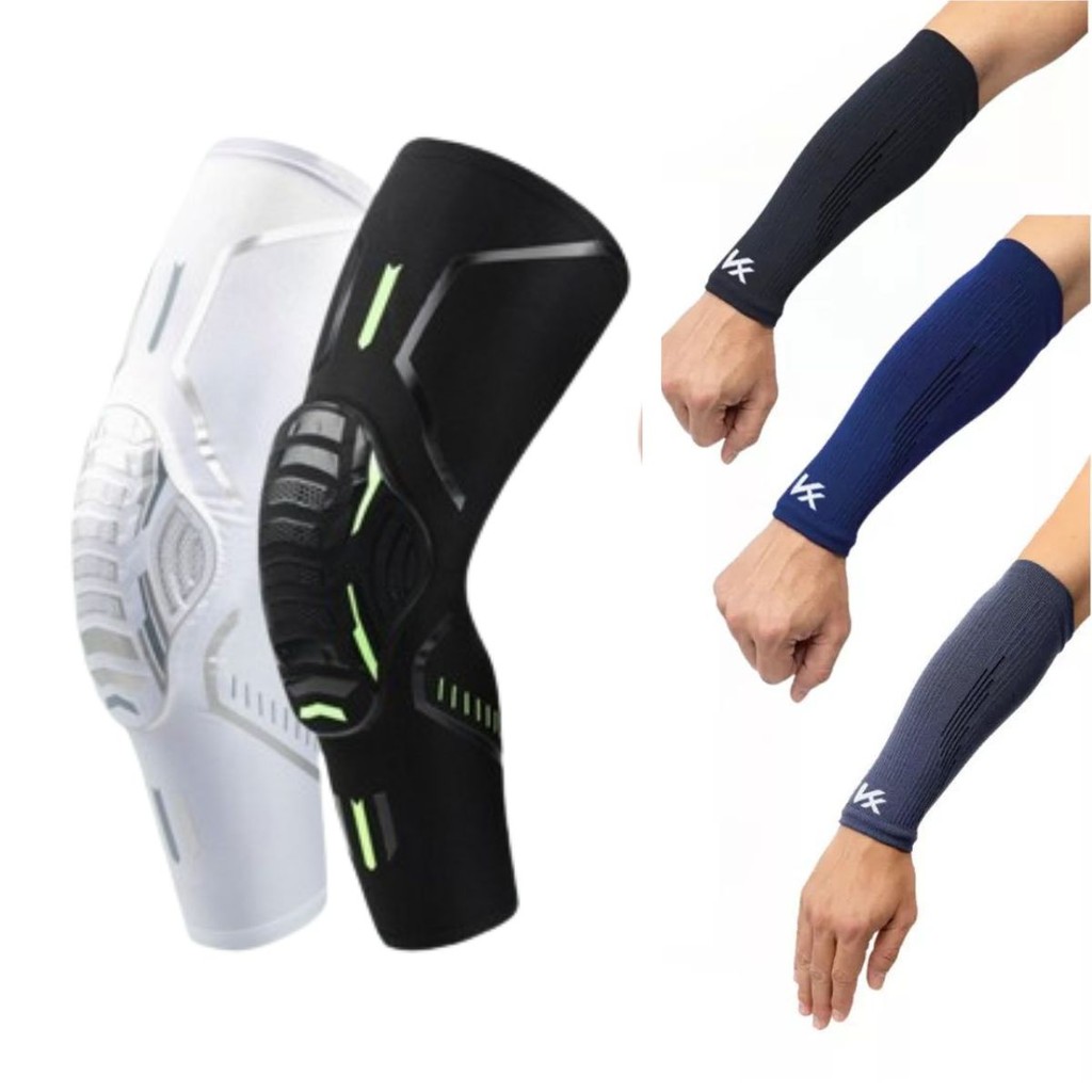 Kit Par de Joelheira e Manguito Voleibol - Joelheira Sport com Almofada e Manguito Curto Volei Kanxa