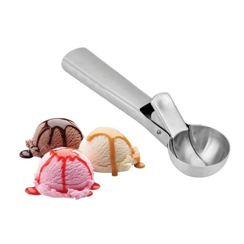 Colher Concha Pegador De Sorvete Inox Bola Com Ejetor Profissional  -envio imediato