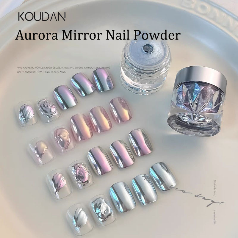 Nail Art Cromo Pó Luar Prego Espelho Mágico Decoração Manicure KOUDAN