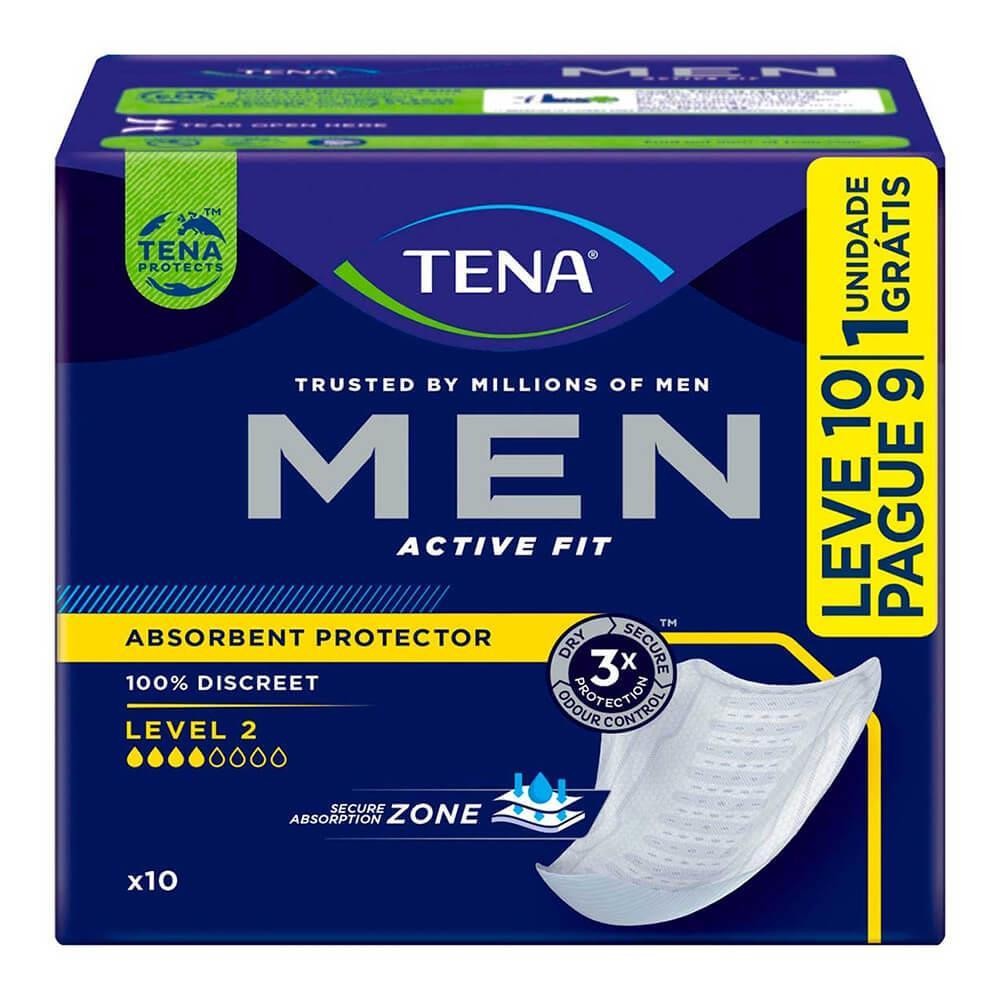 TENA MEN ABSORVENTE GERIÁTRICO ACTIVE FIT LEVE 10 PAGUE 9