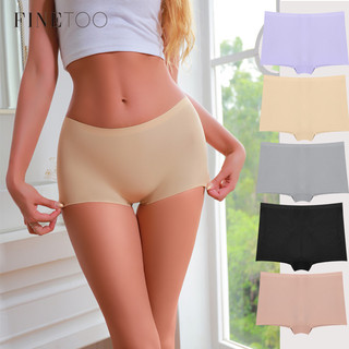 FINETOO Mulheres Boxer Shorts Sem Costura Calcinha Cintura Média Sexy Lingerie Cor Sólida Cueca Push Up em Oferta na Shopee