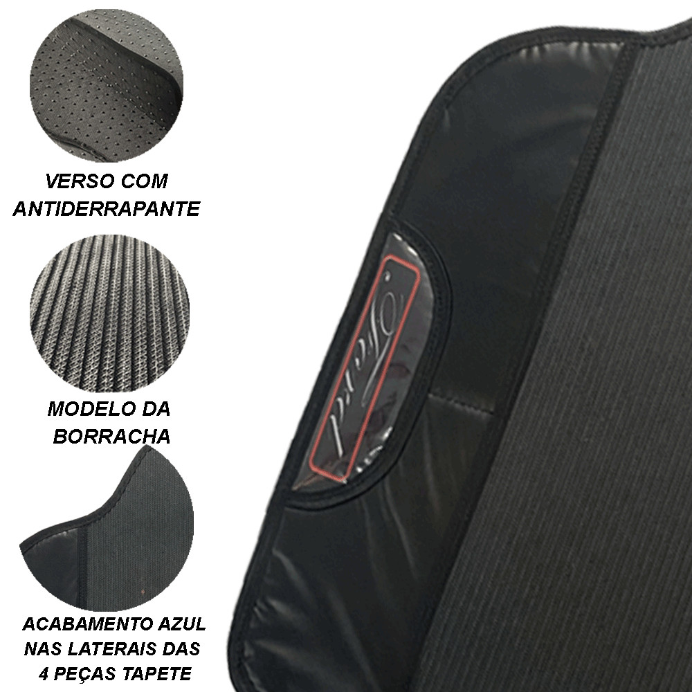 TAPETE EMBORRACHADO UNIVERSAL 4 PEÇAS COM UM LOGO NOME EMBLEMA DA MONTADORA FORD KA FIESTA FOCUS ESCORT ECOSPORT FUSION COREL DEL REY BELINA