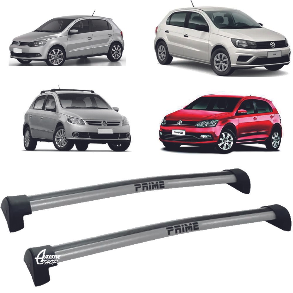 Rack Teto Aluminio Prime VW Gol G5 G6 G7 G8 Prata PR021