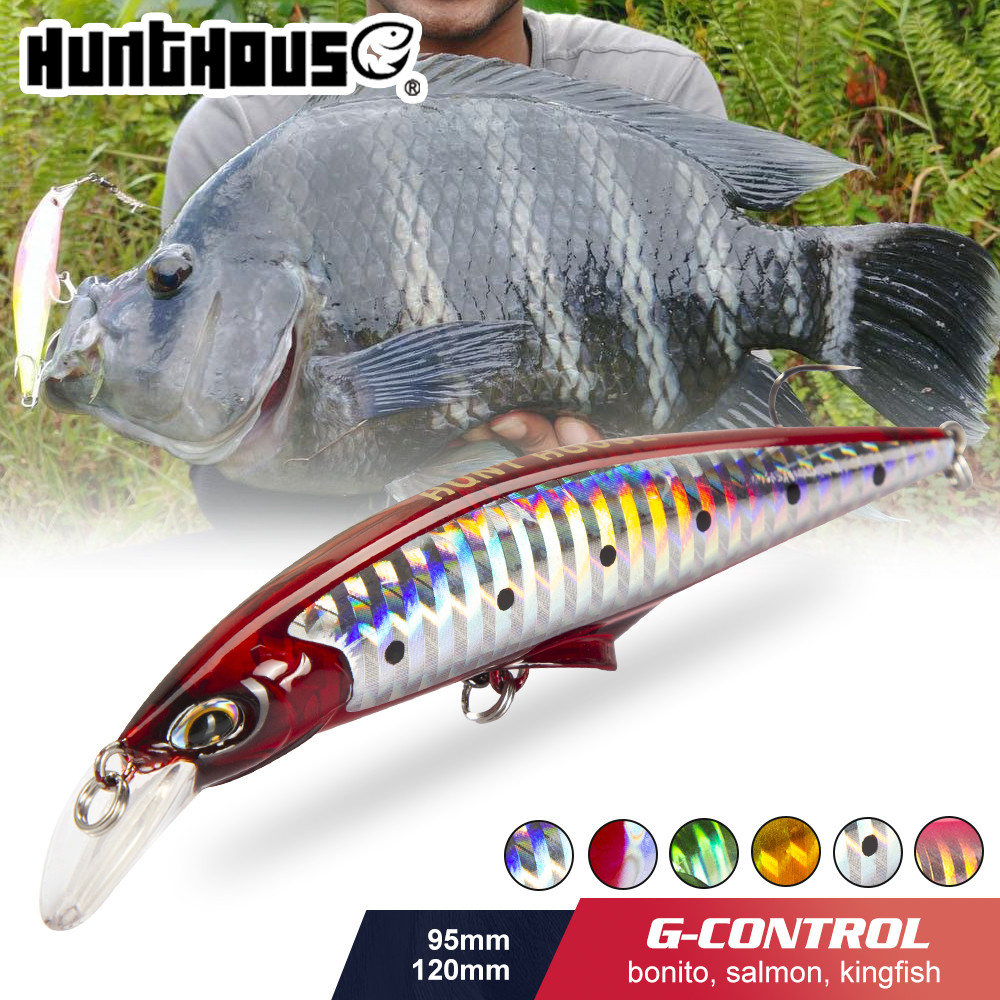 Hunthouse G-contorl Minnow Afundando Isca De Pesca De Água Salgada Pequena Dura 95/120mm 28/41g Artificial Mini Swimbait