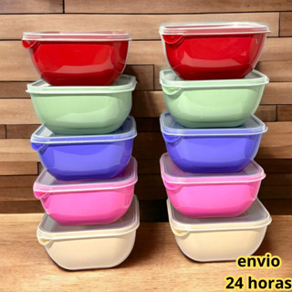 10 potes quadrado organizador de alimentos com tampa color  marmita vasilha tapoer  1 litro em Oferta na Shopee