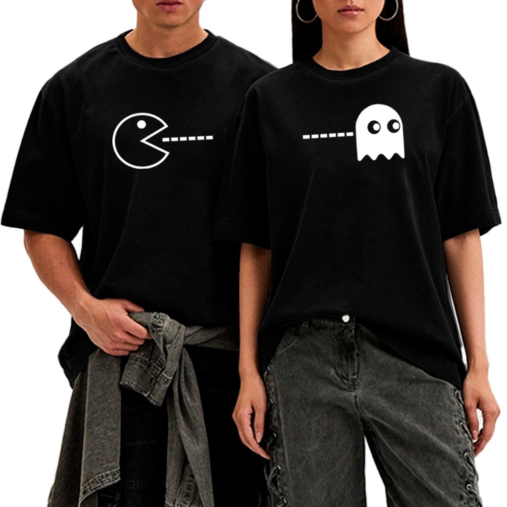 Kit Camiseta Para Namorados Algodão Unissex, Estilo Streetwear Fantasminha Come Come Oversized Masculino Feminino Novo