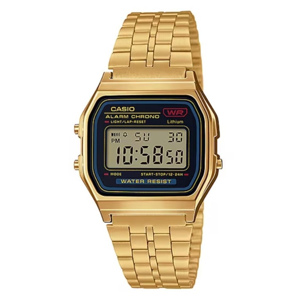 Relógio de Pulso Casio Feminino Vintage Dourado Digital Namorada Mãe Barato  A159WGEA-1DF