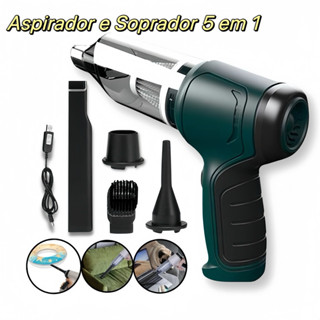 Aspirador e Soprador Portátil 5 em 1 - Alta Potência e Multifuncional para Limpeza Completa yobel em Oferta na Shopee