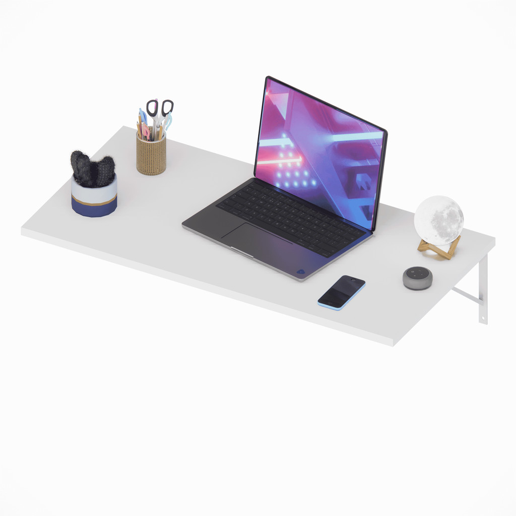 Mesa Escrivaninha MDF 60 cm Branco Suspensa Moderna Home Office Quarto Estudo Computador Notebook em Oferta na Shopee