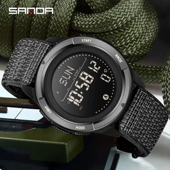 SANDA Multi Funcional Quilometragem Calorias Esportes Ao Ar Livre Simples À Prova D'água LED Relógio Masculino SD2197-7