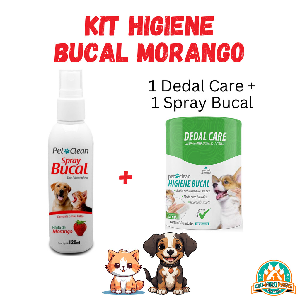 Kit Dedal Bucal + Spray bucal Pet Clean