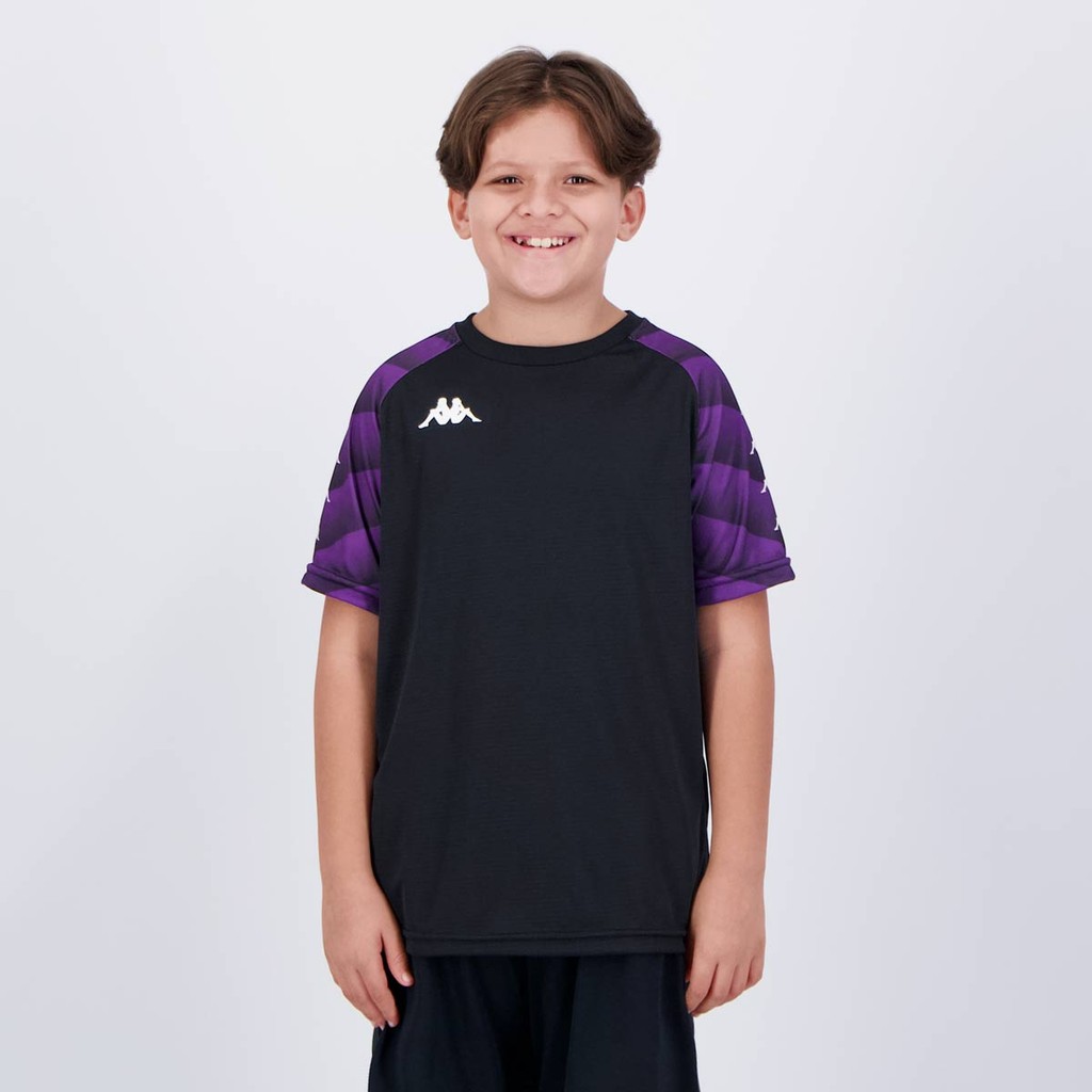 Camisa Kappa Raglany Juvenil Preta - Sports & Outdoors