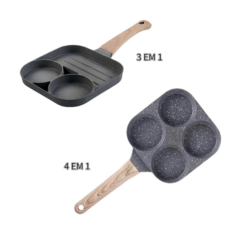 Frigideira Antiaderente 3 em 1/4 em 1 com Divisórias em Oferta na Shopee